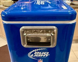2 Budweiser Light NFL Stools and Cooler