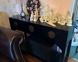 Console Table, Lamp, Dept 56 Snow Babies