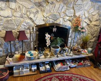 Lamps, Dishes, Plants, Penguin Statues, Vintage Fred Flintstone Radio