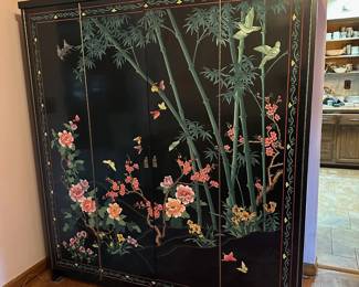 Large Asian Lacquered Cabinet