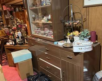 Mid Century Modern Dining Table w/ 6 Chairs, China Cabinet & Server