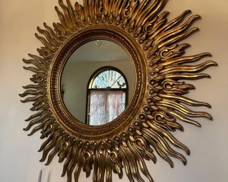 Large Mid Century Modern Sunburst Mirror