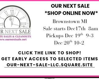 We have an over abundance of Holiday decor that we are pre-selling. Most are new with tags and new in box.
stay tuned for more photos of this PACKED UPCOMING IN PERSON SALE.