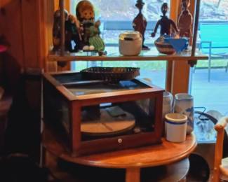 Country store cheese cutter, round country coffee table.