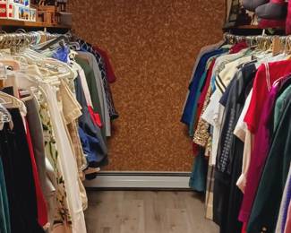 Walk in closet full. 