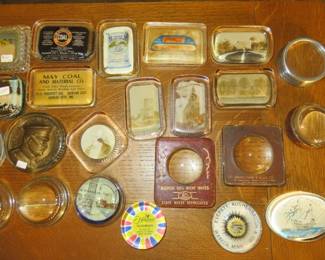 Vintage Advertising/Souvenir Glass Paperweight Collection