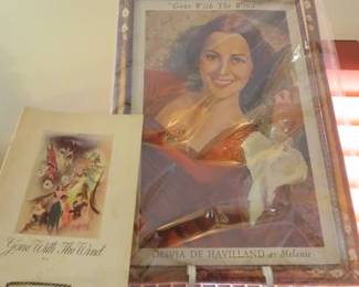 Gone with the Wind Olivia De Havilland Poster & Original Movie Souvenir Program Booklet