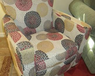 Pair La-Z-Boy Ladybug Pattern Midtown Low Leg Reclining Chairs