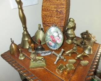 Antique Brass Miniature Figurines and Bells