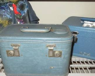 1950's Blue Vinyl Luggage