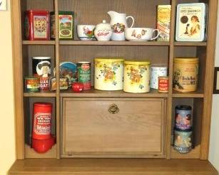 Vintage Drop Leaf Hutch/Cupboard & Collectible Tins