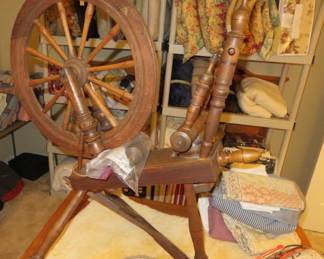 Antique Wooden Spinning Wheel