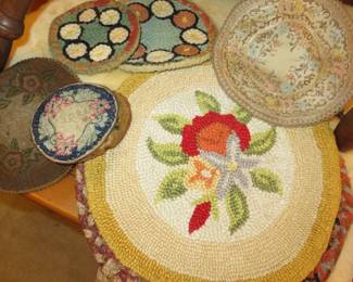 Vintage Handmade Hooked Doilies, Table Mats