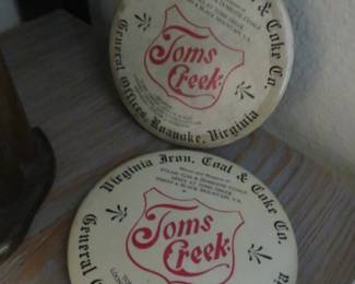 Vintage Toms Creek Coal Advertising Mirror & Brush, Virginia Iron, Coal & Coke Co.