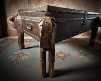 Solid wood elephant table/trunk