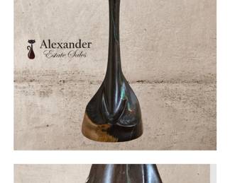 Beautiful African carving with inlaid turquoise 