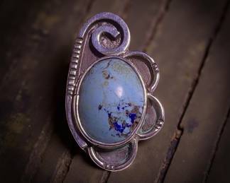 Turquoise with gorgeous matrix set in sterling