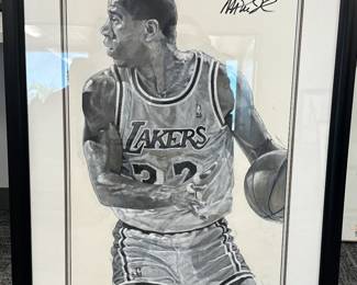 Stephen Holland "Magic Johnson Signed Painting"