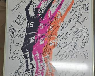 Very Rare 1984 Los Angeles Olympic Game Poster Signed by Various Athletes