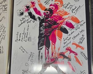 Very Rare 1984 Los Angeles Olympic Game Poster Signed by Various Athletes
