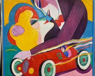 Earl Linderman "Race Car Dreams" Original Canva