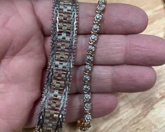 STERLING 925. BRACELETS -  TRI COLOR WIDER -$59  THIN ONE  $39