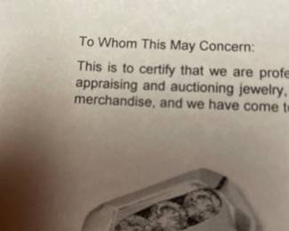 dated july 29 th  2025 - current  appraisal  for this ring 