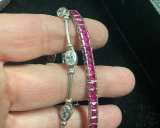red/pink tennis .925 $35    cz bracelet $29 .925 