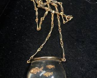 lucite vintage fish necklace $95