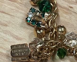 eisenberg ice  rare holiday charm bracelet -mint like new estate piece $39