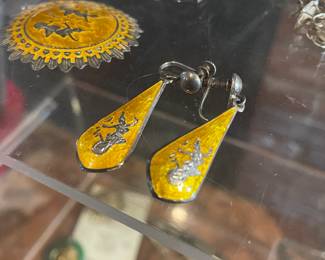 vintage earrings and pin set 