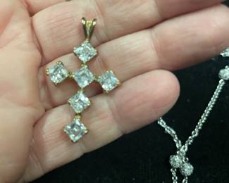 sterling cz cross pemdant $25