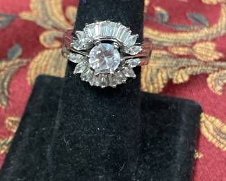 FUN 925 CZ RING SET  - GREAT FOR TRAVEL SIZE 7-8 $22