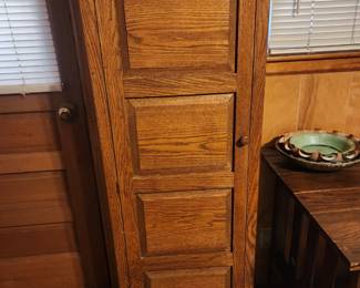 Oak storage cabinet