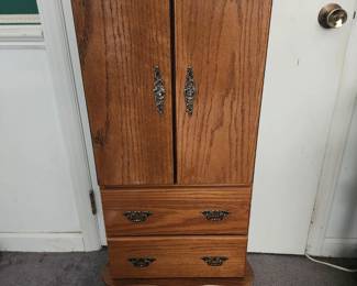 Oak jewelry armoire
