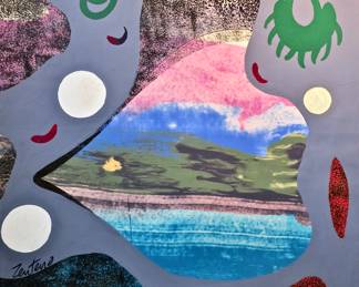 zenteno grey and blue forms 48x 37 acrylic on heavy paper