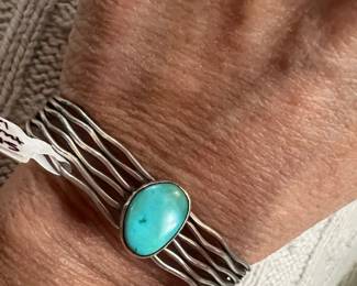 Sterling silver and turquoise cuff