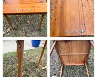 Vintage wood painted card table