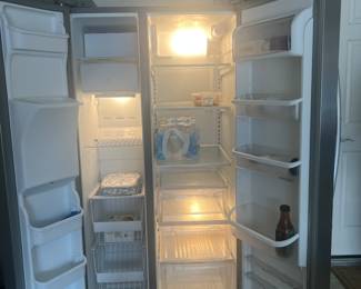 This shows the Frigidaire gallery refrigerator open