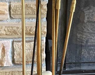 Solid brass fire set