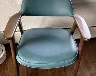 Set of four MCM turquois arm chairs