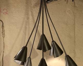 Contemporary ceiling light. Gray metal flowers,
