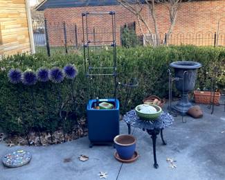 Yard art and pots galore