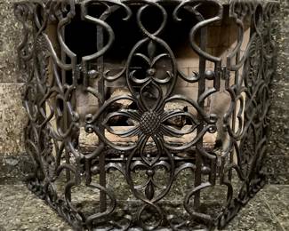 Beautiful tri-fold fireplace screen or garden piece. Dogwood flower motif.