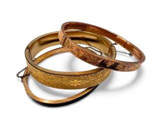 45 AntiqueVintageGoldBangles9k14kSeeNotes