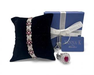 1 BrandNewVannaK280ctRubyRingwMatchingSterlingRubyBracelet