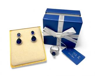 3 BrandNewVannaKLabSapphireRing75ctwEarringsSetwBoxes