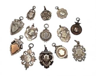 56 AntiqueSterlingAwardMedalsVariousHallmarks10KAccent1014g