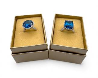 25 BellaLuceNeonBlueApatiteStatementRingsSize7NewwBoxes