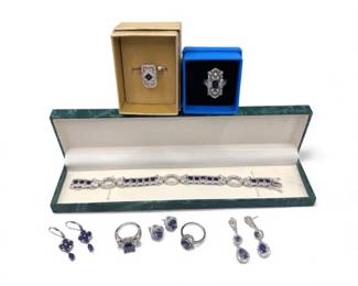 53 SuzanneSomersBraceletSterlingJewelrywSapphireLookStones